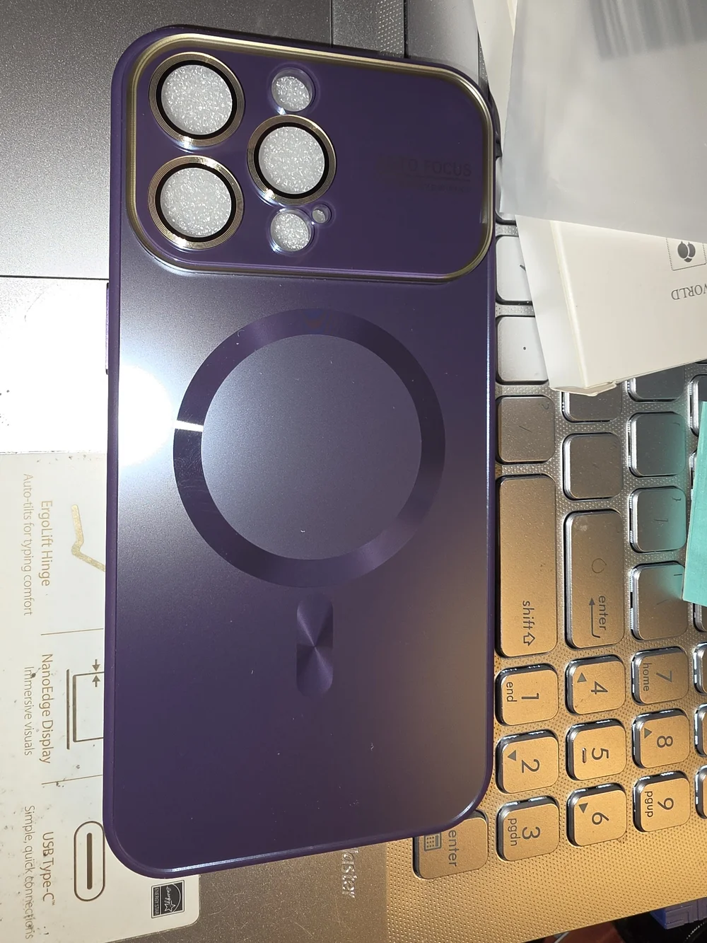 Purple Magnetic Phone Case with Camera Ring Protector